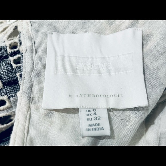 Anthropologie Ett Twa eyelet striped romper size 0 - Picture 5 of 6